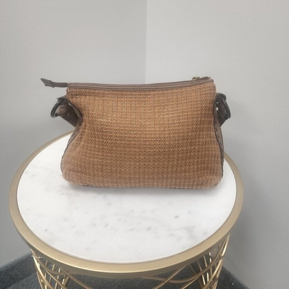 Fossil Vintage Basket Weave and Leather Shoulder Bag - Picture 4 of 10